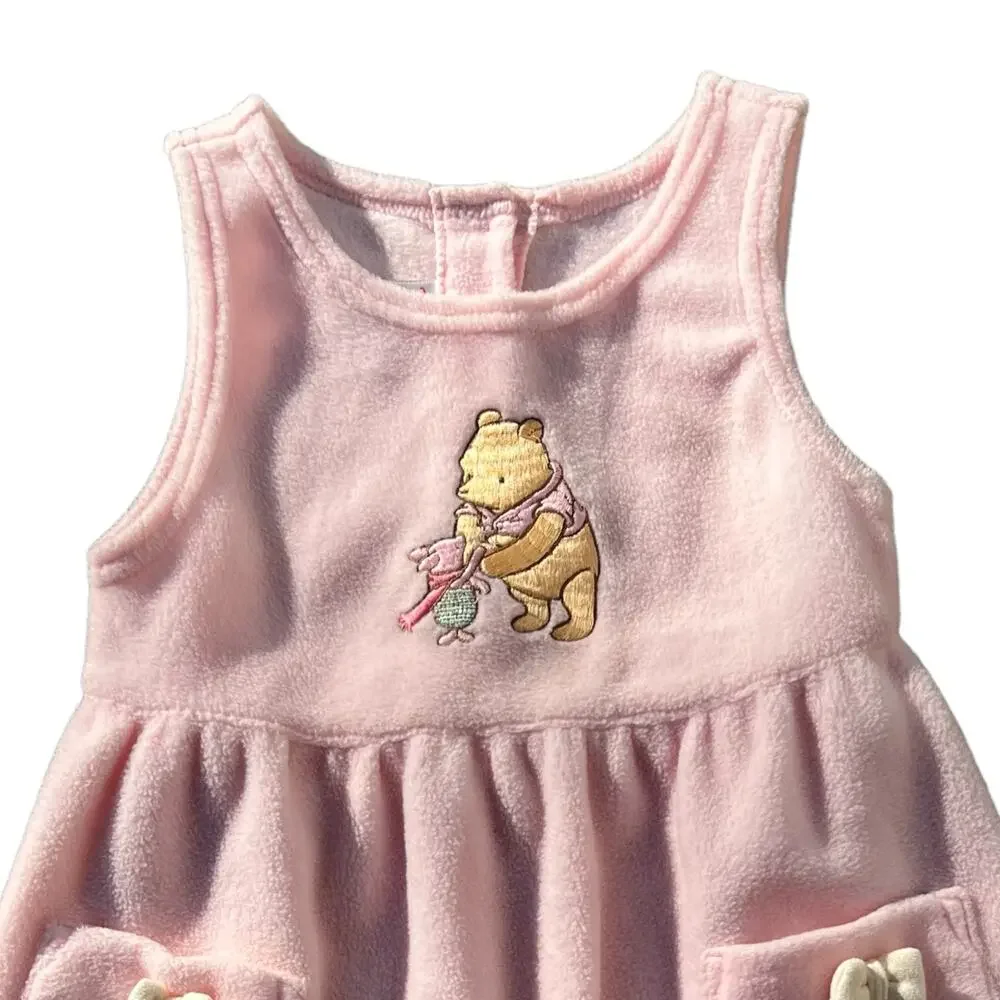 The Disney Store Classic Pooh and Piglet Snowflake Fleece Dress Kids Sz 4/5